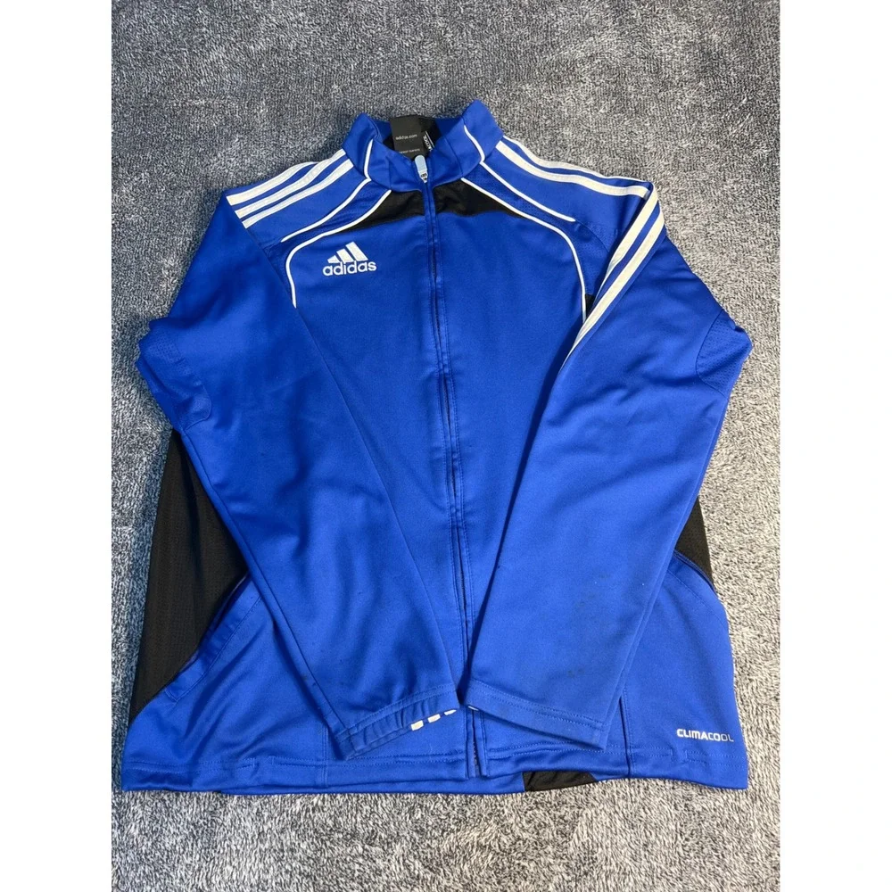 Adidas Kids Blue Black Climacool Full Zip Track Jacket XL 15-16Y